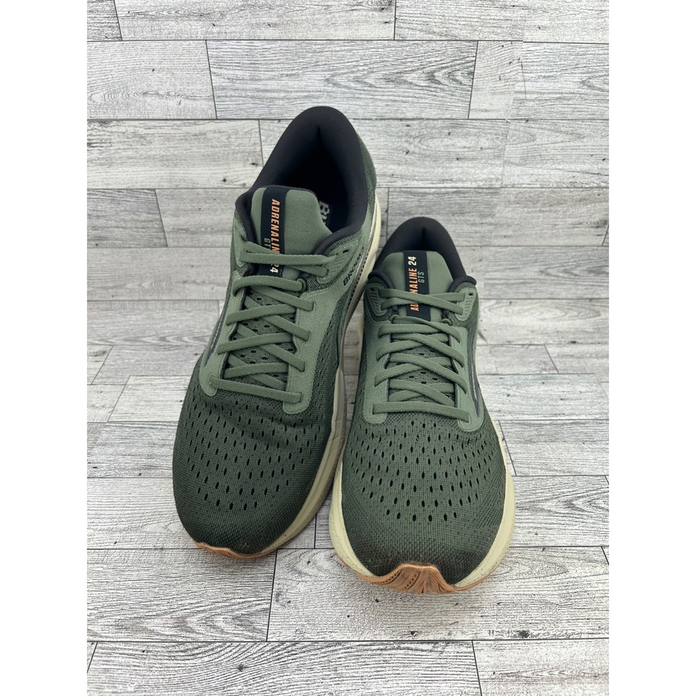 Brooks Adrenaline GTS 24 Men Sz 11D Running Shoes Olive Green 1104371D302